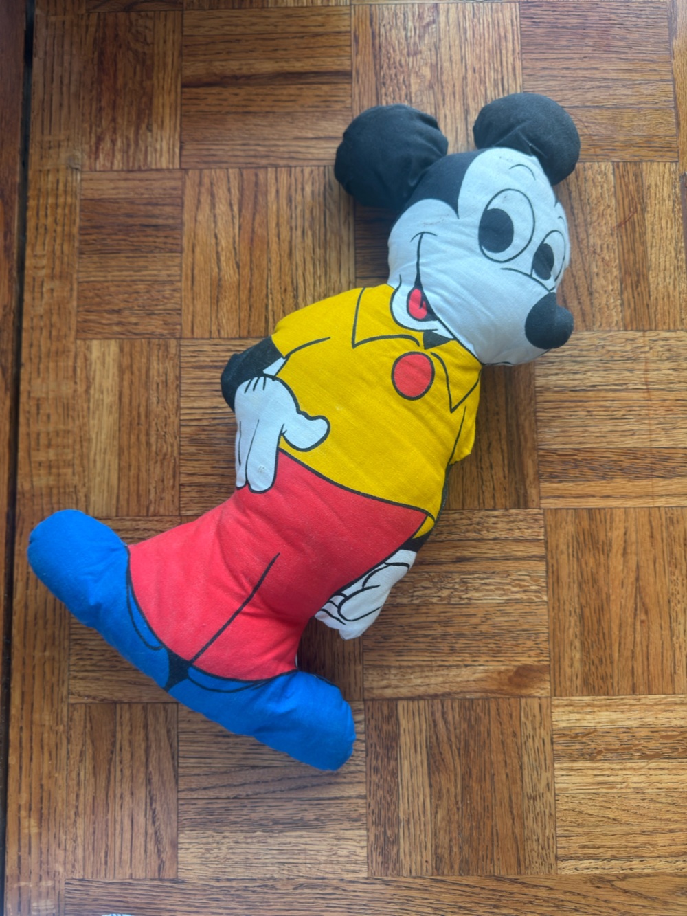 Mickey Mouse Colorblock Plush Pillow - Red, Yellow, Blue